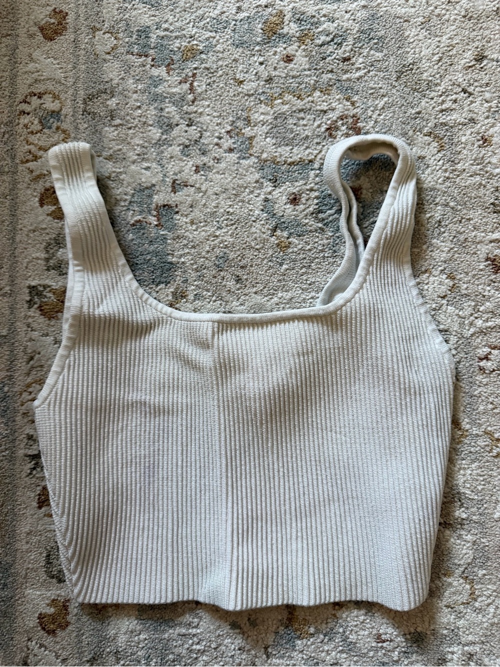 Aritzia Ribbed Tank Top in Off-White/Cream